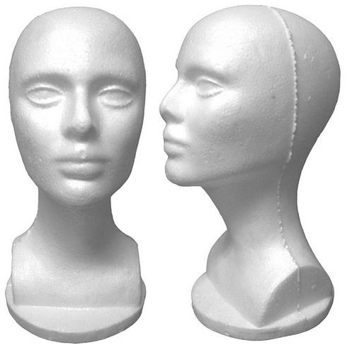 31cm Female Head Model Wig Hair Hat Jewelry Display Styrofoam Foam Mannequin 