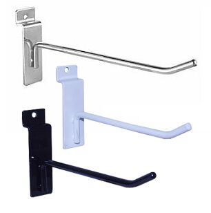 1, 1 Inch LeahWard Metal Hooks 45 Degree SLATWALL Slat Board Hooks Accessory Single Prong Shop Retail Display