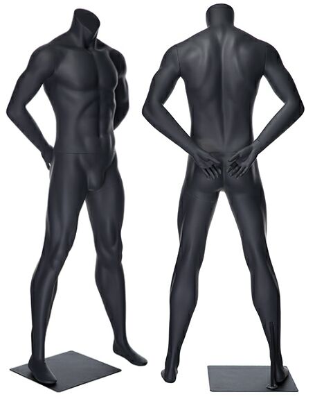 Charcoal gray full body 6'1" Male mannequin,Sports player Muscular man manikin 